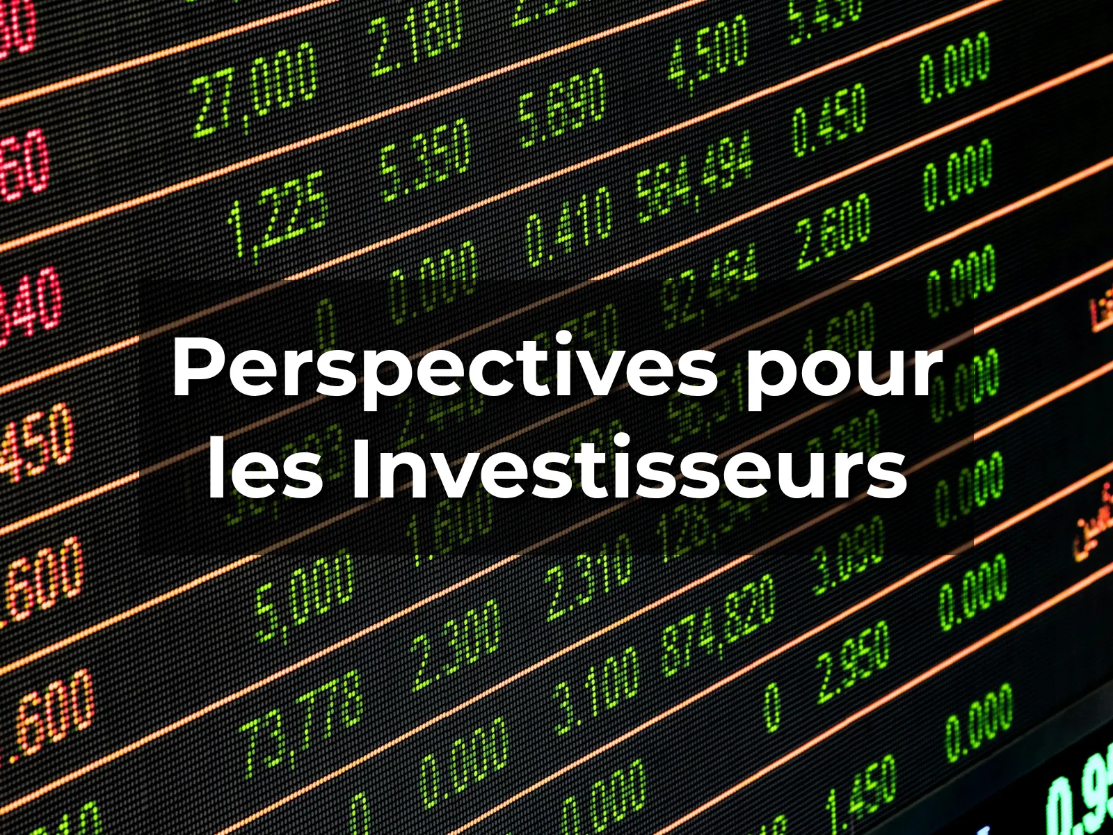 Perspectives pour les Investisseurs