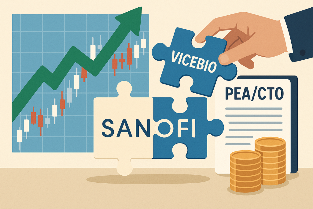 Quand un géant du CAC40 fait une grosse acquisition : faut-il réagir sur PEA/CTO ? (Cas Sanofi-Vicebio, juillet 2025)