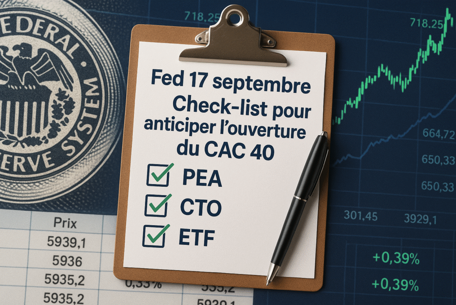 Fed 17 septembre : La Check-list Ultime pour Anticiper l'Ouverture du CAC40 (PEA/CTO/ETF)